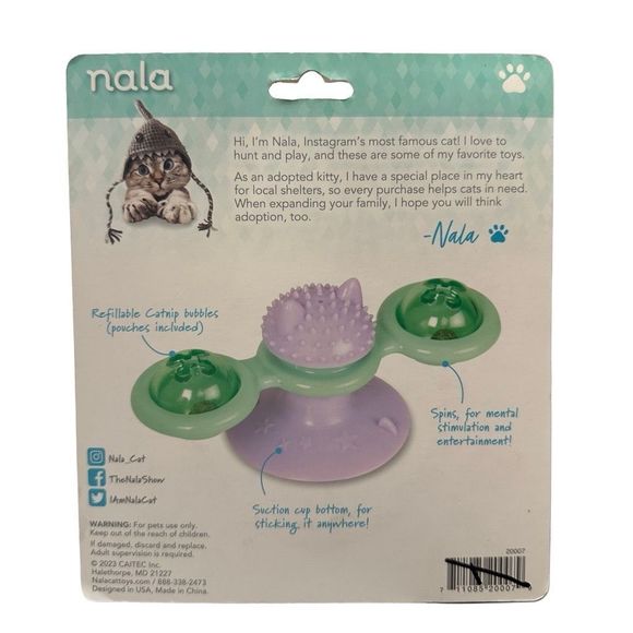 Nala Whirly Bird Spinner Catnip Suction Cup Cat Toy Interactive - Picture 3 of 3